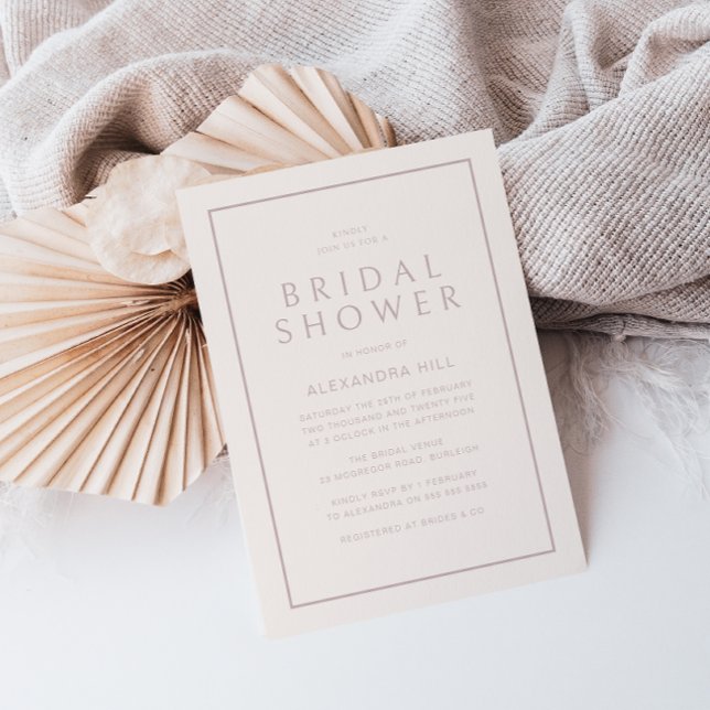 Minimal Blush Elegant Modern Bridal Shower Invitation (Creator Uploaded)
