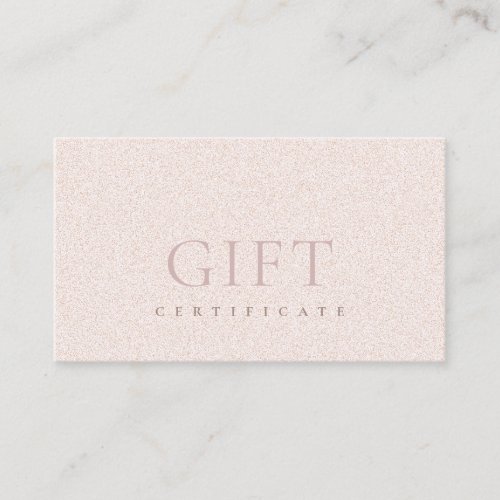 Minimal Blush Glitter Texture Gift Certificate