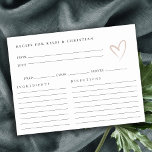 Minimal Blush Heart Bridal Shower Recipe Request Postcard<br><div class="desc">For any further customisation or any other matching items,  please feel free to contact me at yellowfebstudio@gmail.com</div>