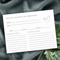 Minimal Blush Heart Bridal Shower Recipe Request