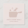 MINIMAL BLUSH PEACH PINK POT MEAL CHEF CATERING SQUARE BUSINESS CARD