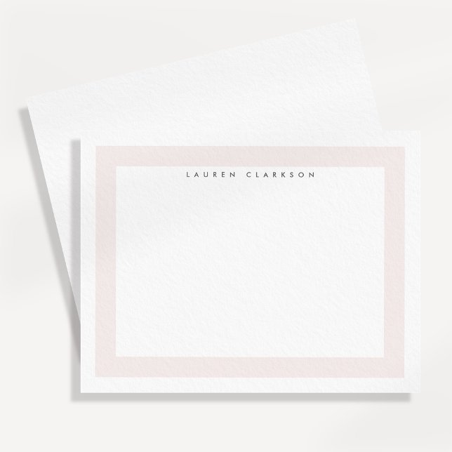 Minimal Blush Pink Bold Border Note Card (Creator Uploaded)