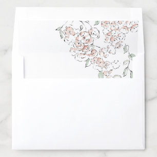 Minimal Blush Pink Floral Wedding Envelope Liner