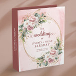 Minimal Blush Pink Floral Wedding Ring Binder<br><div class="desc">✅ For matching items search 216R in my collections ✅ Preserve your most treasured moments in this elegant wedding memory album and ring binder featuring rose gold accents, dusty pink and blush pink florals, and soft eucalyptus greenery. Designed with a romantic boho touch, it beautifully organizes photos, vows, and keepsakes...</div>
