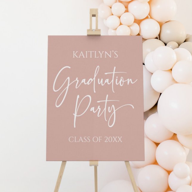 Minimal Blush Pink Graduation Party Welcome Sign (Creator Uploaded)