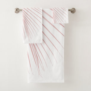 Minimal Blush Pink Palm Leaf Dream #1 #tropical   Bath Towel Set