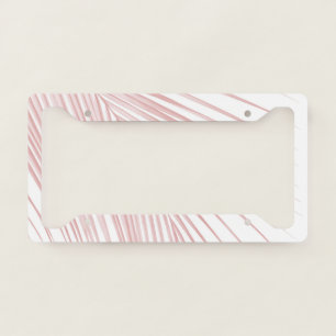 Minimal Blush Pink Palm Leaf Dream #1 #tropical License Plate Frame