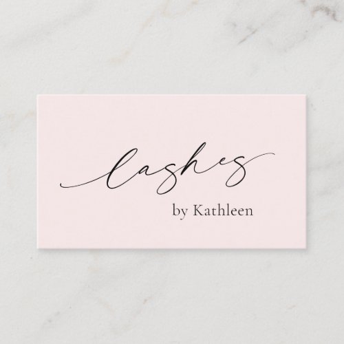 Minimal Blush Pink QR Code Elegant Lashes Modern Business Card