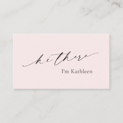 Minimal Blush Pink Simple QR Code Elegant Modern Business Card