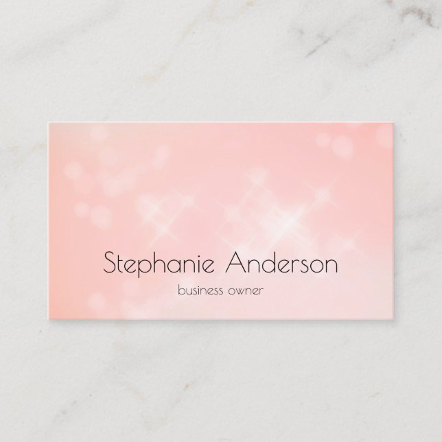 Minimal Blush Pink Subtle Bokeh Contact Business Card (Front)