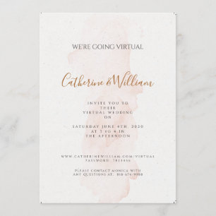 Minimal Blushing Peach Virtual Wedding Invitation