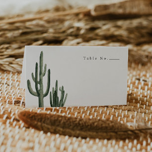 Minimal Bohemian Cactus Place Card