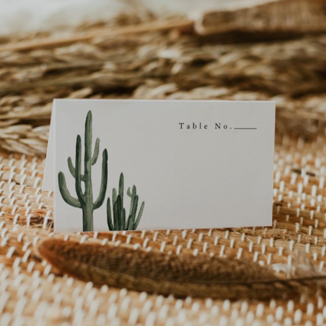 Minimal Bohemian Cactus Place Card (Creator Uploaded)