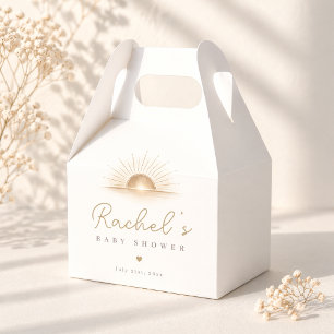 Minimal Bohemian Sun Neutral Shower Party Favor Boxes