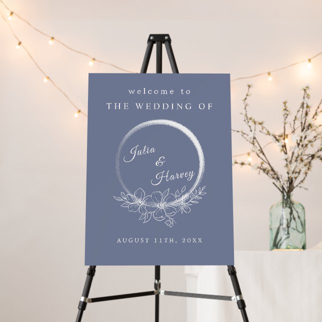 Minimal Bohemian Wedding Welcome Foam Board (In Situ (Stand))