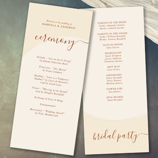 Minimal Boho Autumn Tone Wedding Program (Creator Uploaded)