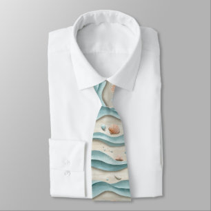 Minimal Boho Beach Pattern Neck Tie