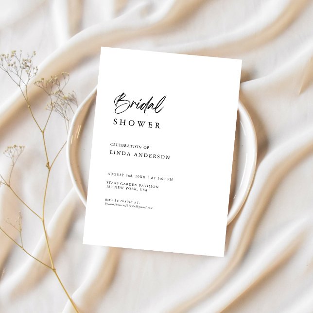 Minimal Boho Black & White Bridal Shower Invitation (Creator Uploaded)