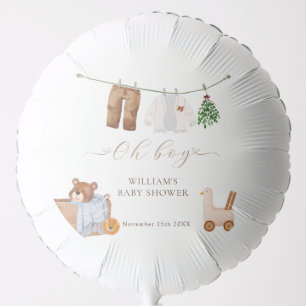 Minimal Boho Boy Clothes Baby Shower Balloon