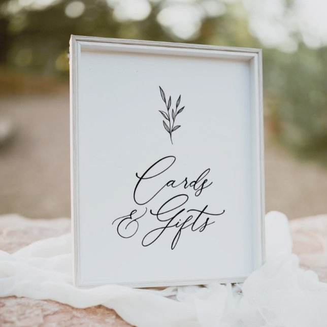 Minimal Boho Bridal Shower Cards and Gifts Sign (Creator Uploaded)