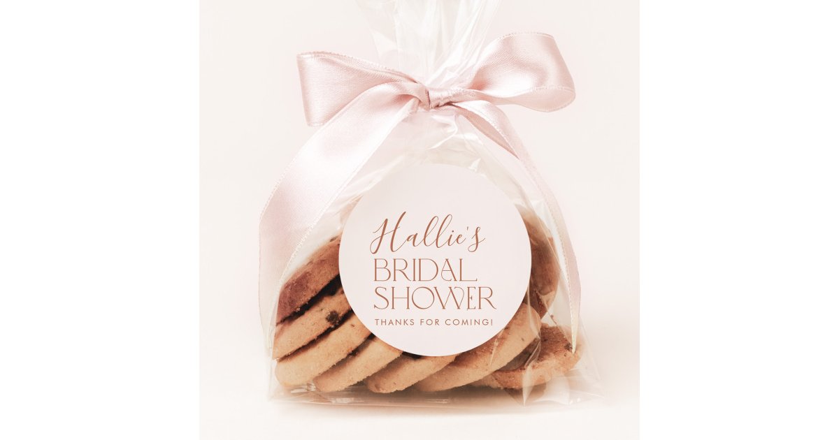 Minimal Boho Bridal Shower Thank You Favor Classic Round Sticker | Zazzle