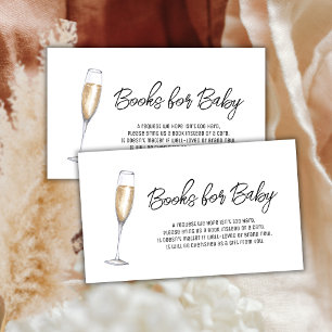 Minimal Boho Champagne Brunch Books Baby Shower  Enclosure Card