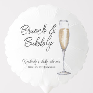 Minimal Boho Champagne Brunch Bubbly Baby Shower Balloon