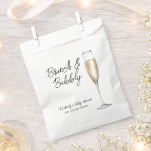 Minimal Boho Champagne Brunch Bubbly Baby Shower Favor Bag