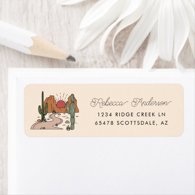 Minimal Boho Desert Script Return Address Label (Insitu)