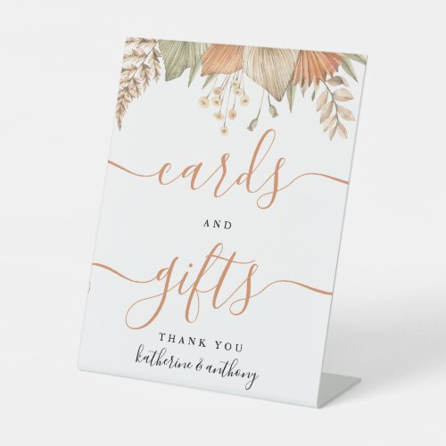 Minimal Boho Floral Wedding Cards and Gifts sign