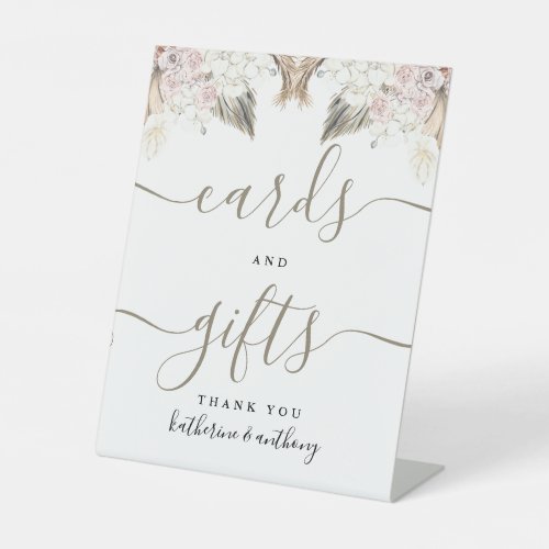 Minimal Boho Floral Wedding Cards and Gifts sign