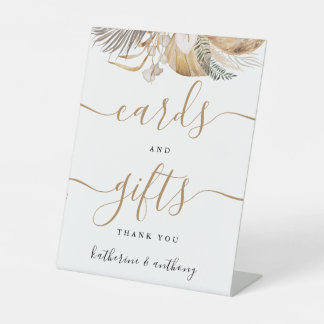 Minimal Boho Floral Wedding Cards and Gifts sign