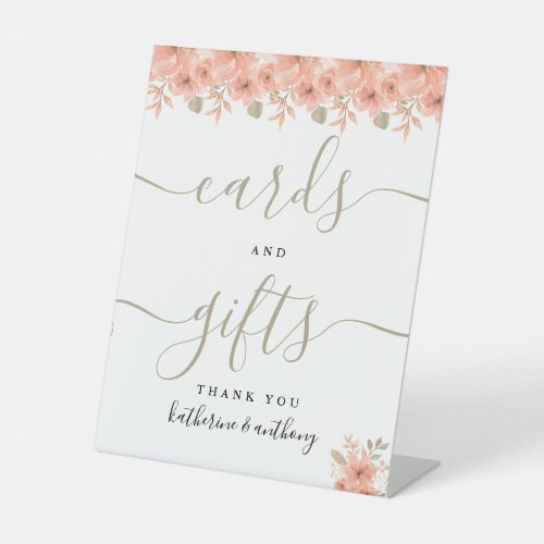 Minimal Boho Floral Wedding Cards and Gifts sign