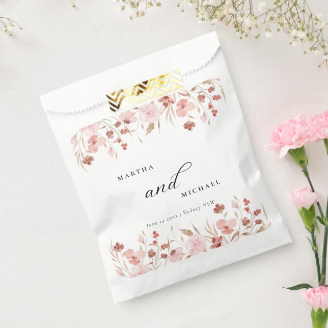Minimal Boho Floral Wedding Favor Bag (Sealed)