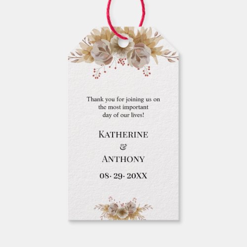 Minimal Boho Floral Wedding Gift Tag