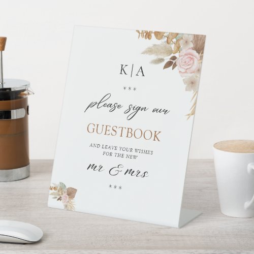 Minimal Boho Floral Wedding Guestbook Sign