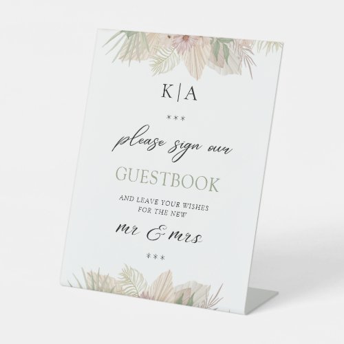 Minimal Boho Floral Wedding Guestbook Sign