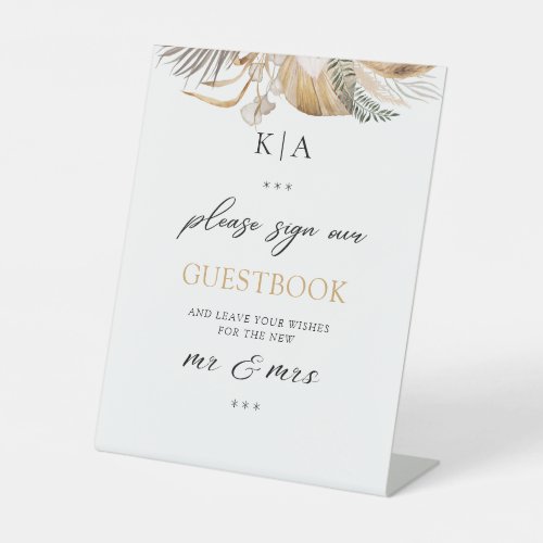 Minimal Boho Floral Wedding Guestbook Sign