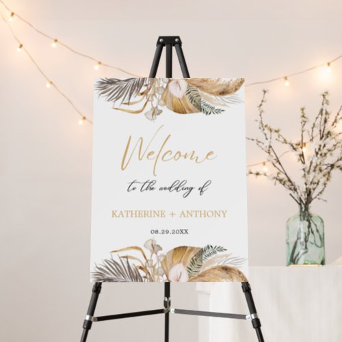 Minimal Boho Floral Wedding Welcome Poster