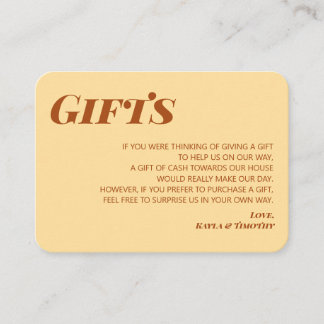 Minimal Boho Gifts Details Enclosure Card Wedding