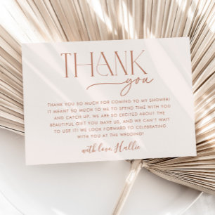 Minimal Boho Neutral Bridal Shower Thank You Card