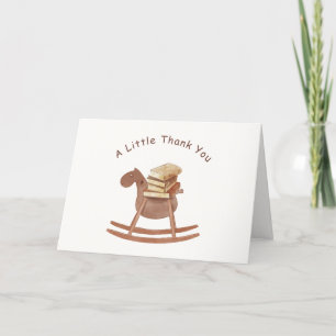 Minimal Boho New Chapter Storybook Baby Shower Letterpress Thank You Card