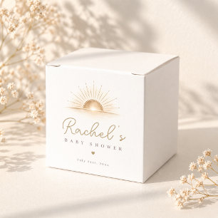 Minimal Boho Sun Neutral Baby Shower Party Favor Boxes
