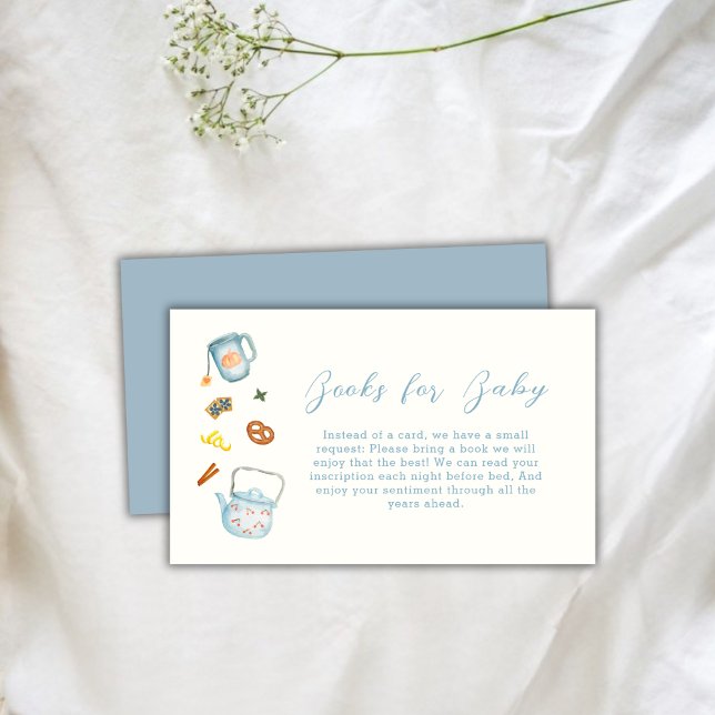 Minimal Boho Tea Cookie Books For Baby Shower Enclosure Card (Minimal Boho Tea Cookie Books For Baby Shower Enclosure Card)