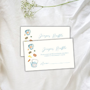 Minimal Boho Tea Party Diaper Raffle Baby Shower Enclosure Card