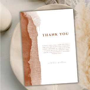 Minimal Boho Terracotta Ombre Desert Baby Shower  Thank You Card
