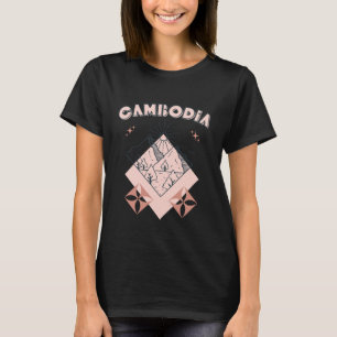 Minimal Boho Travel Line Art Cambodia Vacation T-Shirt