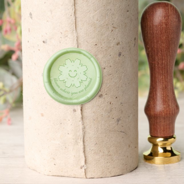 Minimal Boho Wild Flower , bohemiam minimal Art Wax Seal Stamp (Insitu (Parchment))