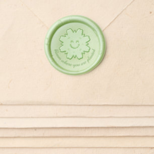 Minimal Boho Wild Flower , bohemiam minimal Art Wax Seal Sticker
