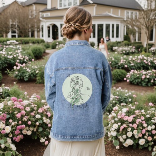 Minimal Boho Wild Flower  bohemiam minimal Bride Denim Jacket